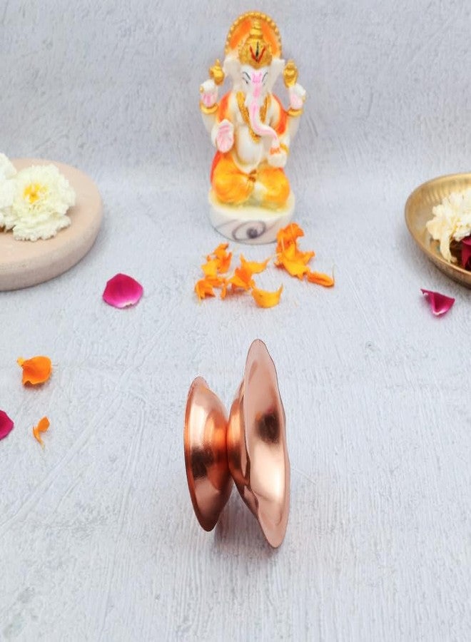 DOKCHAN Copper Diya Stand | Akhand Diya | High Quality Oil Lamp for Daily puja & Other Religious Rituals and Home, Office & Temples Festive Gifts | Home Dcor (Size : 4.5cm | Weight : 12.5gm Approxe) - Image 3